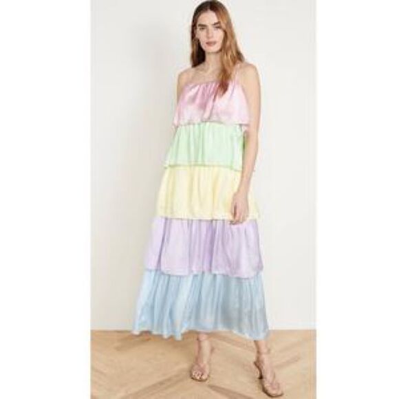 Olivia Rubin Neapolitan Colorblock Cici silk Dress - Picture 4 of 11